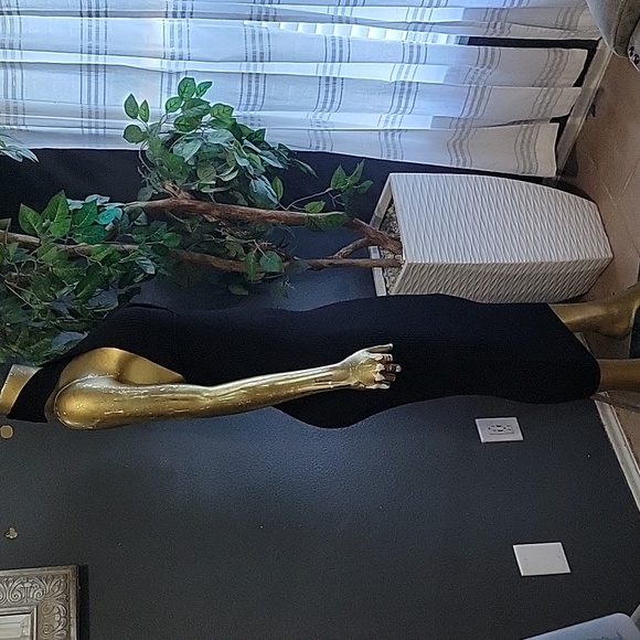 Ramy Brook Crossover Black Ribbed Midi Dress Size L New Without Tags - Picture 4 of 11